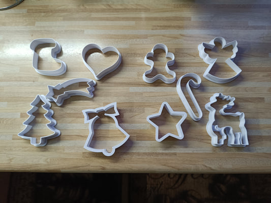 Zestaw 10 foremek do ciasta w stylu świątecznym